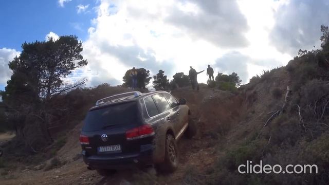 Off road Touareg climbing.