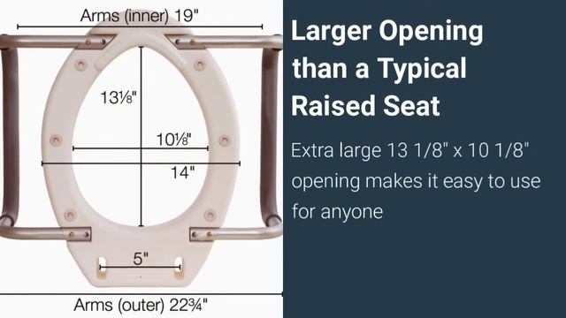 Essential Medical Supply Elongated Toilet Seat Riser with Arms