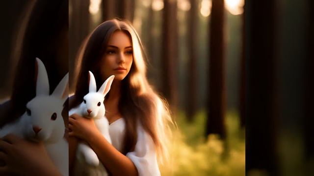 девочка с кроликом❤️🐇