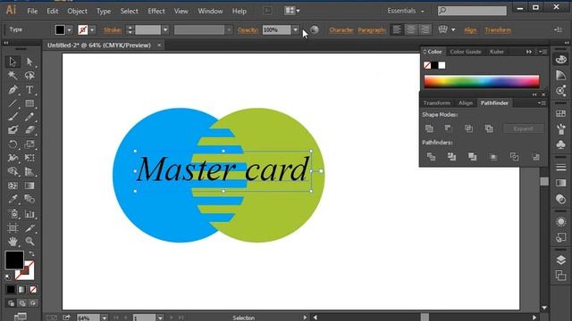 adobe illustrator cc2018 master card logo tutorials