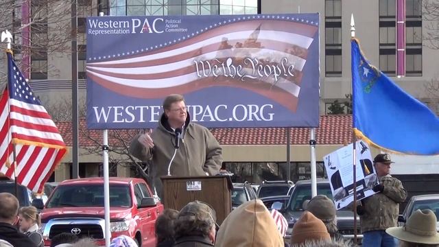 Congressman Mark Amodei speaks to the Reno Day of Resistance .223 Rally