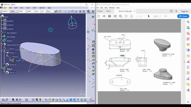 CATIA Part Design Interview (CAD Test) tutorial