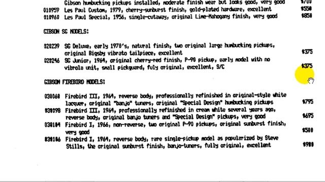 Vintage guitar prices in 1982.....INSANE!!