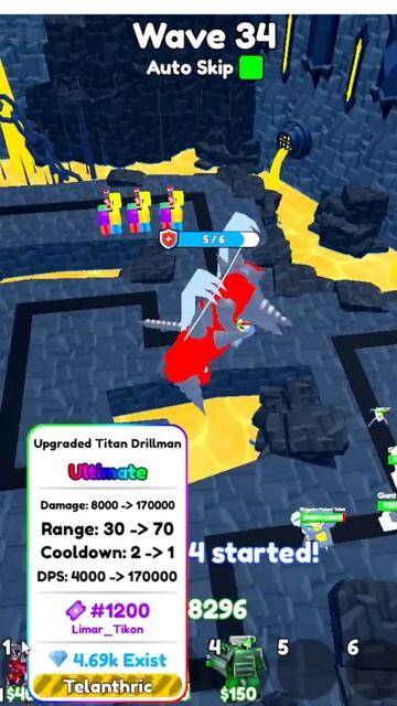 🔥 🚀 ULTIMATE DRILLMAN #1200 sign TELANTHRIC  #roblox #endless #telanthric #shorts #ultimate #ttd