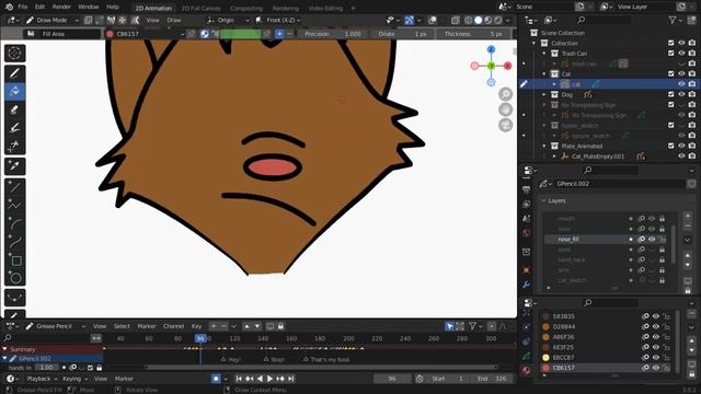 Blender Grease Pencil -  Make a 2D animated short film "Hey, That's my Food"  Part 6