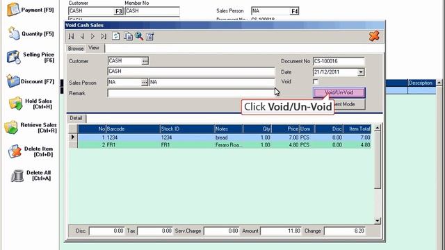 Smart POS Void/Unvoid Cash Sales Tutorial
