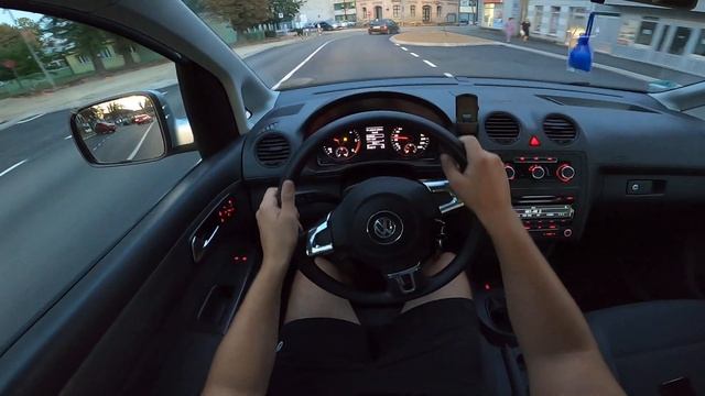 Driving 2014 VW Caddy 1.6 TDI Onboard POV City Drive