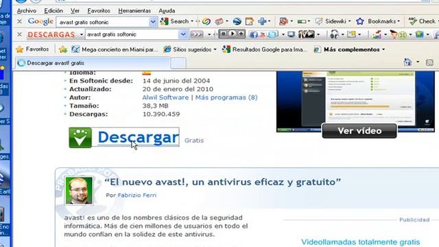 Descarga de Antivirus Avast version gratuita