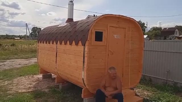 Баня бочка "Квадро" 4 метра с торцевым входом купить в Нижнем Новгороде.