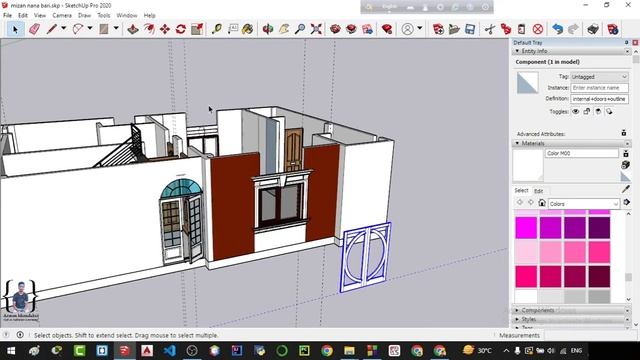 How to Adding door in SketchUp part 1