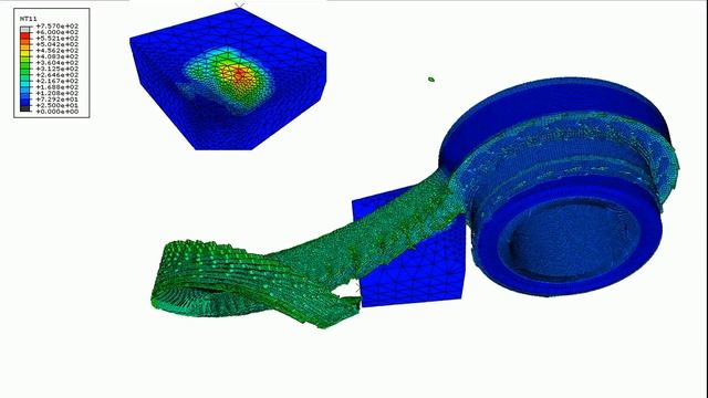 Abaqus CAE turning fully thermal displacement coupling 4