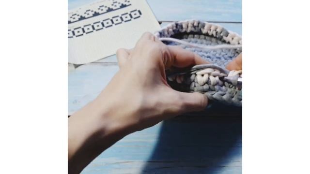 Трикотажная пряжа. Жаккард крючком. Узор 8.