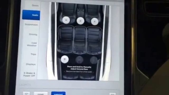 Model X 2nd Row Seats Adjustment via Touchscreen