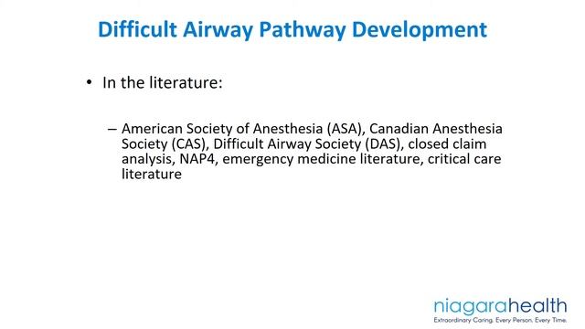 Niagara Health Difficult Airway Module 1