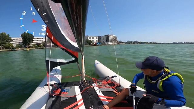 Minicat 420 docking at full speed