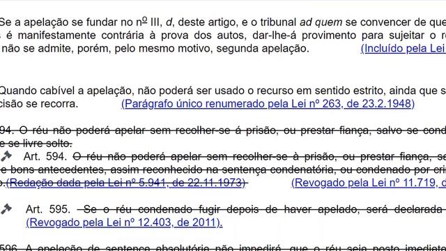 Código de Processo Penal - Art. 591 - Art. 600.