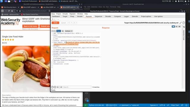 Lab #7 Blind SSRF with Shellshock exploitation