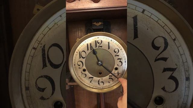 German Wall Clock Westminster-Gong Hour Chime Rare 1910 Must See
