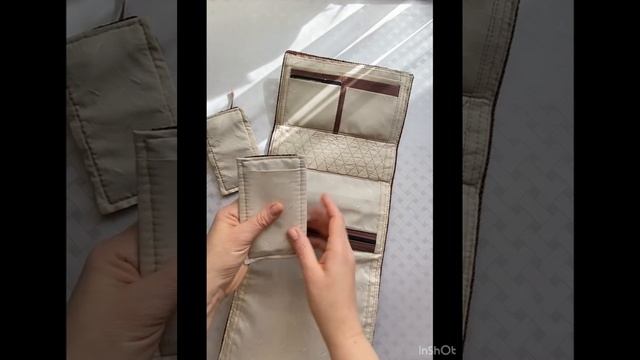 Видеообзор подкладки сумки вышитой на канве