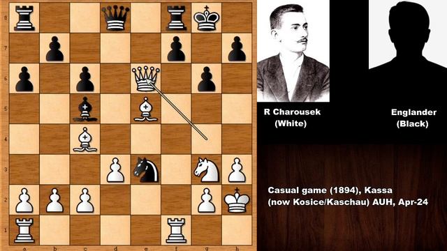The King Hunting: Rezso Charousek vs Englander (1894)