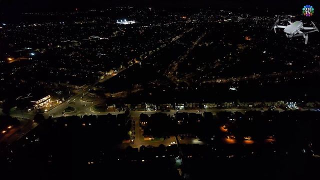 4k UHD Night Mode Camera & Flight Review, New Hubsan Zino Mini Pro Drone Aerial View of Town