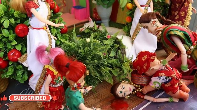 Barbie doll all day routine in Indian village Radha / Radha ki kahani / Barbie doll bedtime story