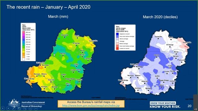 BOM Webinar 19 May 2020: The impact of recent rain on water resources in the Murray–Darling Basin