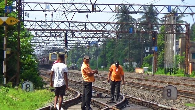 Strange faced EMU Local made a last moment crossing with another EMU Local | Eastern Railway