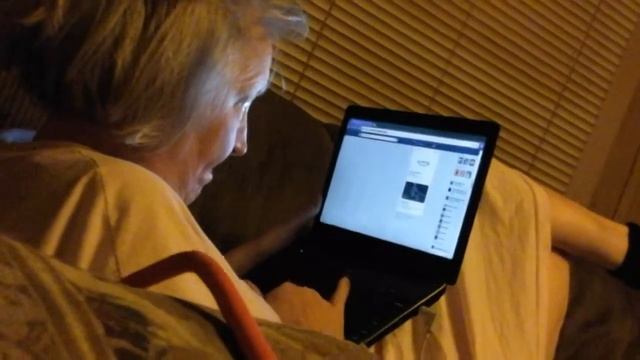 Denise (my momma) and her old ACER Google Chromebook