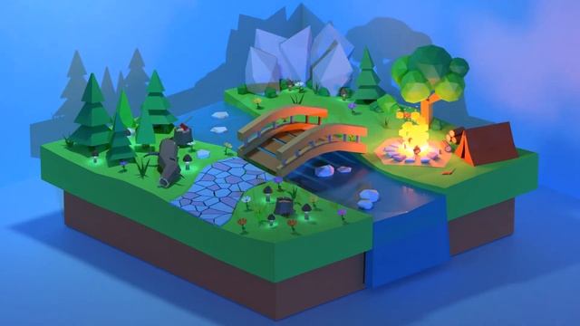 BLENDER LOW POLY NATURE SCENE