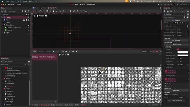 Minimap of a TileMap procedurally generated in Godot 4.1