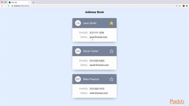 Learning React : Overview:Mini Address Book App | packtpub.com