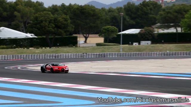3 Bugatti Chiron on the track !! LOUD Acceleration - slide !!