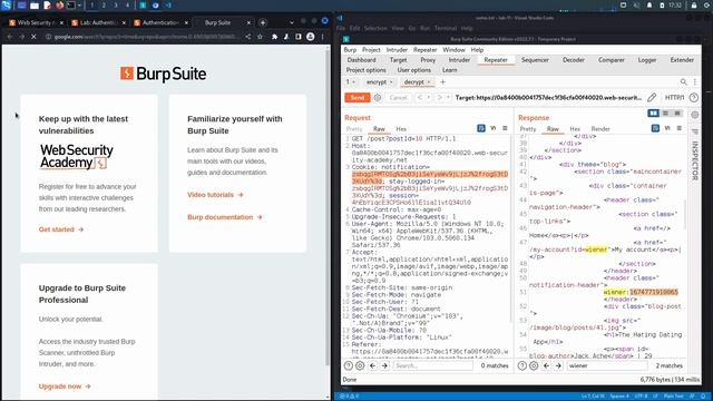 Lab #11 Authentication bypass via encryption oracle