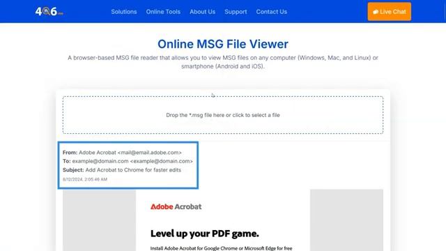 4n6 Online MSG File Viewer