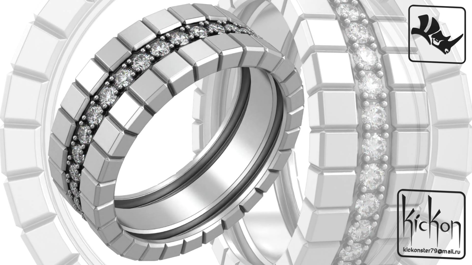 Кольцо Chopard. Таймлапс. Rhino7, Keyshot.
