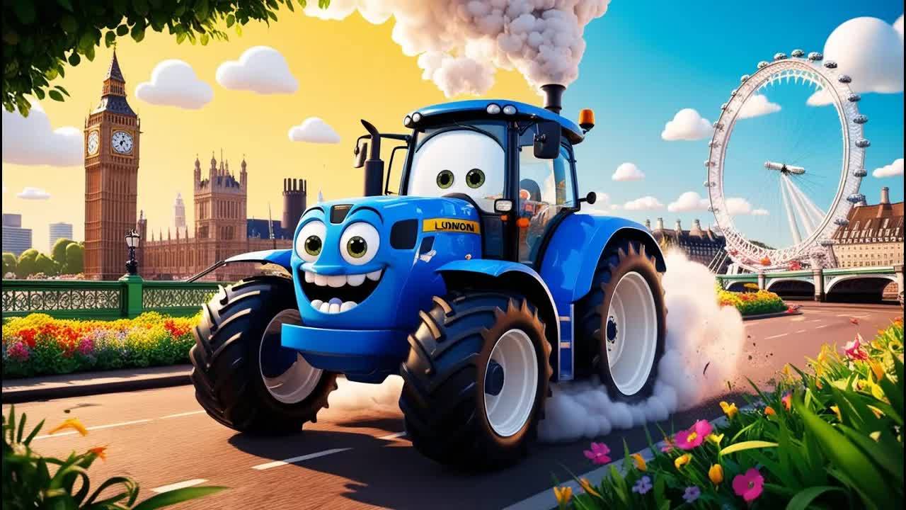 Синий трактор в Лондоне 🚜Детские Песенки🎶 3D мультик для детей#синийтрактор #синийтракторпополям