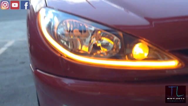 PEUGEOT 206 RETROFIT /HEADLIGHTS TIRA LED DIRECCIONAL DRL