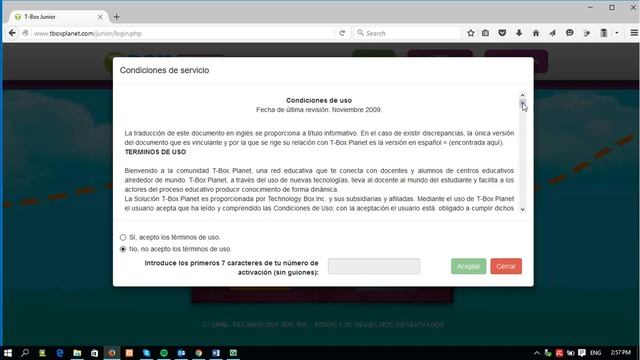 Activación de T-Box Junior (español)