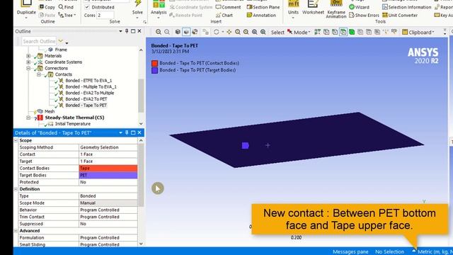 4- Connections Creation | ANSYS Thermal Analysis Course of Solar PV Module