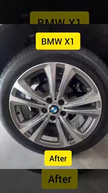 BEFORE AND AFTER. Perbaikan mobil BMW X1 warna hitam di Bengkel  Dinarti Putro