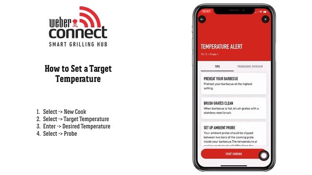 Weber Connect App: Hoe stel je een gewenste temperatuur in?