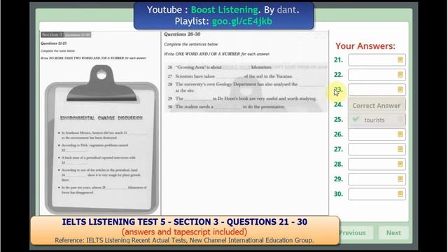 IELTS LISTENING MINI TEST 7