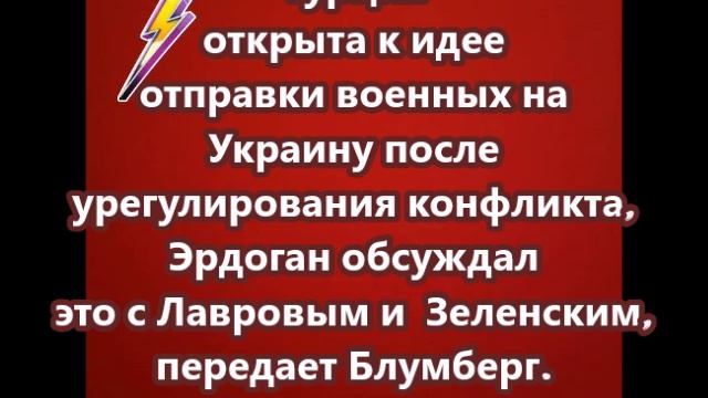 Турция открыта к идее отправки военных на Украину