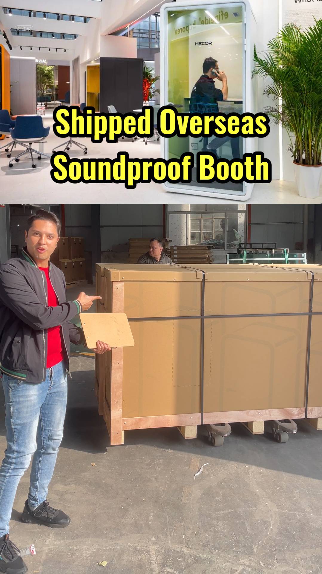 Soundproof Booth Shipped from Factory to Oversea#акустическийпод #акустическаякабина #офиснаямебель