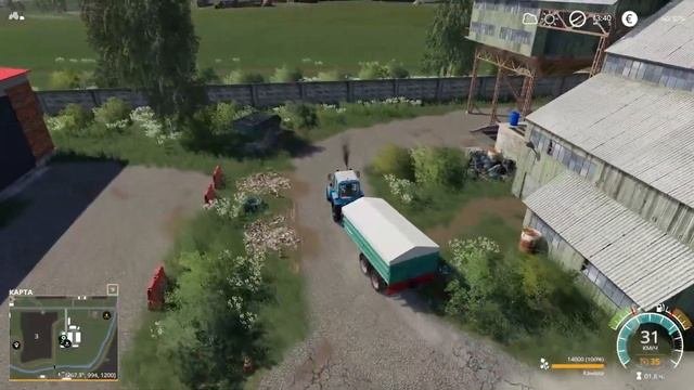 Farming Simulator 2019 | Прохождение часть 5 | конец уборки канолы на поле 5 | Карта Балдейкино.
