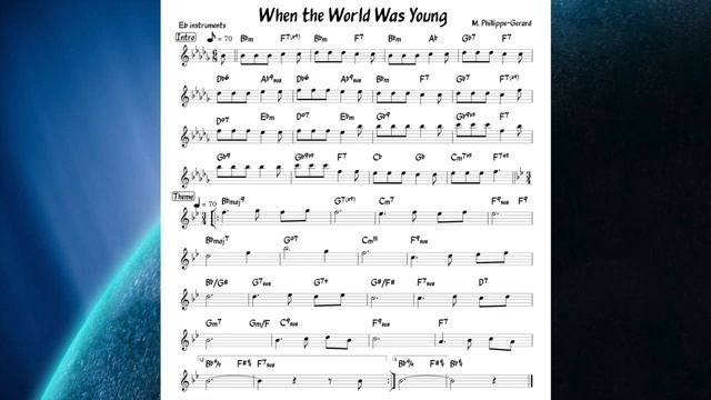 When The World Was Young (Phillippe-Gerard) -  Backing track + score for Eb alto instruments