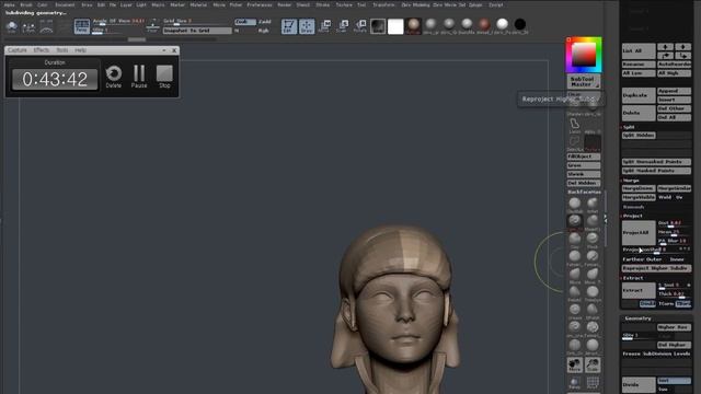 Zbrush Sculpting - 1x Wind Blowing hair 01