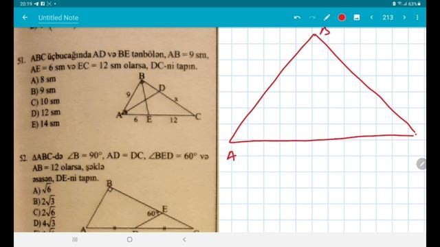 GÜVƏN 2021 QRUP 1-2 ÜÇBUCAQLAR TEST B 40-60