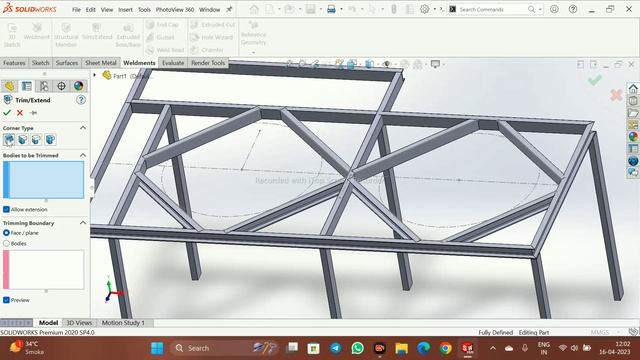 Fabrication Assembly boiler platform Part1 | Solidworks | Weldments | C Channel | Structural Member